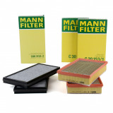 Pachet Revizie Filtru Aer + Polen Mann Filter Bmw Seria 7 E65, E66, E67 2001-2009 750i 760i 740d 745d 2 X C30153/1+CUK3124-2, Mann-Filter