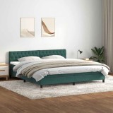 Cumpara ieftin Pat box spring cu saltea, verde &icirc;nchis, 180x210 cm, catifea