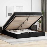 Cumpara ieftin Cadru de pat otoman saltele Negru 200x200cm piele artificială