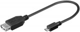 Cablu USB - micro USB 2.0 OTG 0.2m negru, Generic