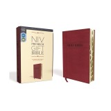 Niv, Premium Gift Bible, Leathersoft, Burgundy, Red Letter Edition, Indexed, Comfort Print