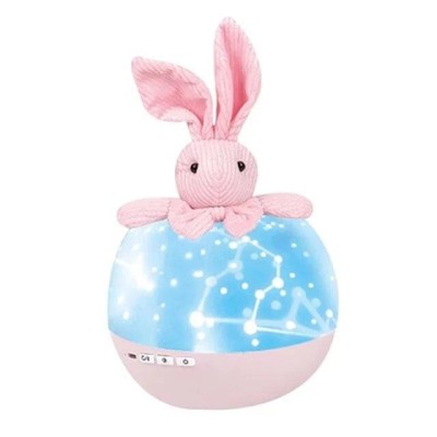 Lampa de veghe portabila, rotativa cu proiectii, melodii si bluetooth, iepuras foto