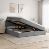 Cumpara ieftin Pat cu saltea si spatiu de depozitare Gri inchis 180 x 200 cm