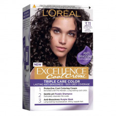 Vopsea de Par Permanenta L'Oreal Paris Excellence Cool Creme 3.11, 192 ml, Saten Ultra Inchis, Vopsea L'Oreal Paris, Vopsea de Par L'OREAL Paris, Vops