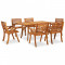 Set mobilier de masa pentru gradina, 7 piese, lemn masiv acacia