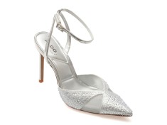 Pantofi eleganti ALDO argintii, DUNMERE 040, din piele ecologica