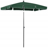 Cumpara ieftin Outsunny Umbrelă pentru Grădină Dreptunghiulară, cu Inclinare Reglabilă și St&acirc;lp din Aluminiu, 2x2.4m, Verde/Negru | Aosom Romania