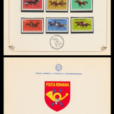 1974 Romania, Centenarul curselor de cai, carnet FDC de protocol LP 841