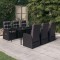 vidaXL Set mobilier pentru grădină, 7 piese, negru