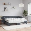 VidaXL Pat de zi cu extensie și saltele gri &icirc;nchis 80x200 cm catifea 3197081