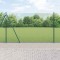 vidaXL Gard din s&acirc;rmă sudată cu 13 st&acirc;lpi flanșați Verde 1.5x50 m Oțel