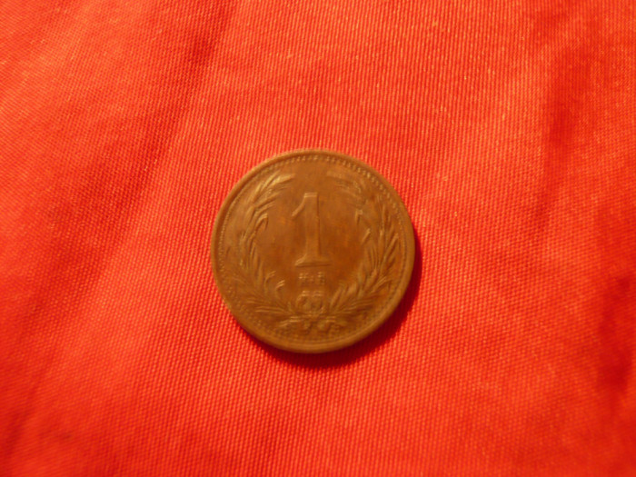 Moneda 1 filler Ungaria 1899 litera KB ,Rege Frantz Joseph I , cal.F.Buna