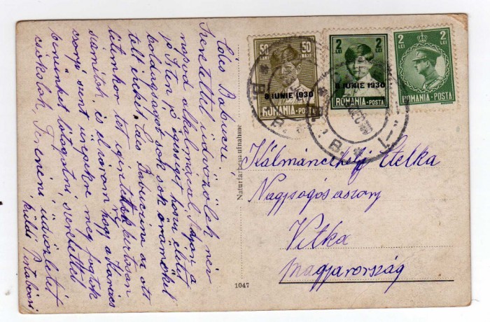 FELICITARE FRANCATURA MIXTA CU SUPRATIPAR 8 IUNIE 1930