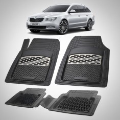 Covorase Skoda Superb II Combi Tavita Cauciuc Compatibile 2008&ndash;2015 | Silver