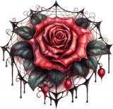 Sticker decorativ, Trandafiri, Rosu, 62 cm, 1343STK-18