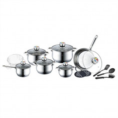 HT-1801B HERENTHAL Set cratite inox, 18 piese, argintiu foto