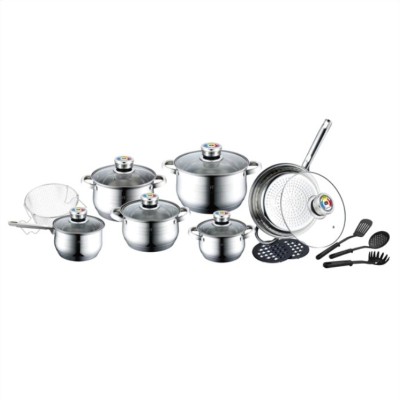 HT-1801B HERENTHAL Set cratite inox, 18 piese, argintiu foto