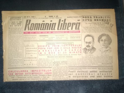 ZIARUL ROMANIA LIBERA 15 IANUARIE 1949 DISCURSUL TEOHARI GEORGESCU foto