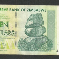 ZIMBABWE 10 DOLARI DOLLARS 2007 [7] P- 67 , VF+