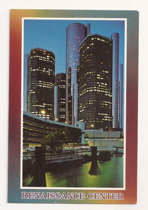 FA28-Carte Postala- SUA - Detroit, Renaissance center, circulata 1993