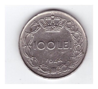 Moneda 100 lei 1944, stare buna, cant intreg foto
