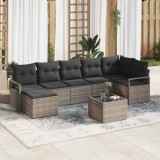 Cumpara ieftin Set de canapele pentru grădină cu pernă 8 pcs Gri deschis