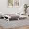 vidaXL Pat de zi extensibil, alb, 2x(75x190) cm, lemn masiv de pin 823420