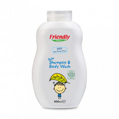 Sampon si gel de dus fara parfum pentru bebe, 400ml, Friendly Organic