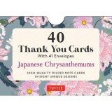 40 Thank You Cards - Japanese Chrysanthemums: 4 1/2 x 3 inch blank cards in 8 unique designs, envelopes included