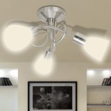 Candelabru cu cristale, design cromat, vidaXL