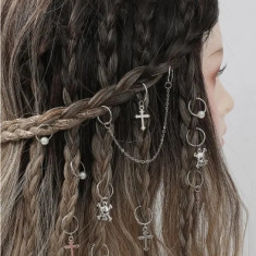 Accesorii pentru Codite Afro, Box Braids, Set 13 Bucati Silver