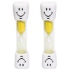 Set 2 clepsidre pentru perierea dintilor, 3 minute, 10 x 2.5 cm, galben