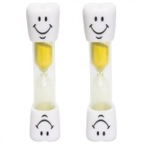 Cumpara ieftin Set 2 clepsidre pentru perierea dintilor, 3 minute, 10 x 2.5 cm, galben