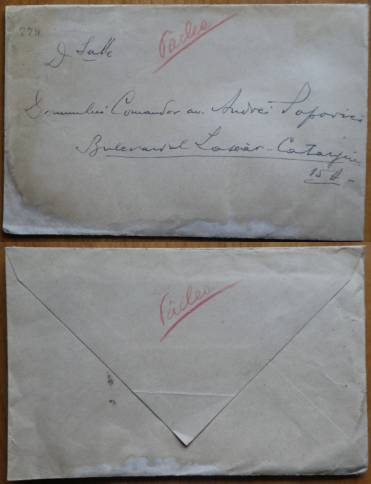 Scrisoare C-dt Aviatia de Vanatoare Odessa catre Comandor Andrei Popovici, 1943