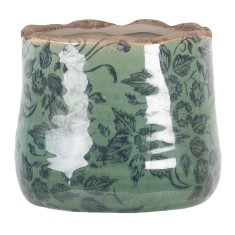 Ghiveci flori ceramica verde 11x10 cm