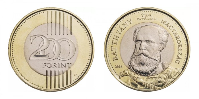 UNGARIA █ MONEDE COMEMORATIV █ 200 Forint █ 2024 █ BATTHY&Aacute;NY LAJOS █ UNC