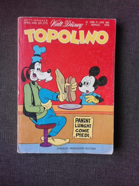 REVISTA TOPOLINO NR, 1058/1976, REVISTA CU BENZI DESENATE, PENTRU COPII (TEXT IN LIMBA ITALIANA)