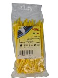 Set 100 buc colier cablu 140x3.6mm din plastic galben Cobra 9132