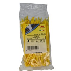 Set 100 buc colier cablu 140x3.6mm din plastic galben Cobra 9132