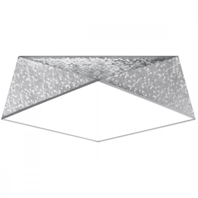 Lustră De Tavan Hexa Argint Pvc 3 Becuri Geometrică Modernă De Interior foto