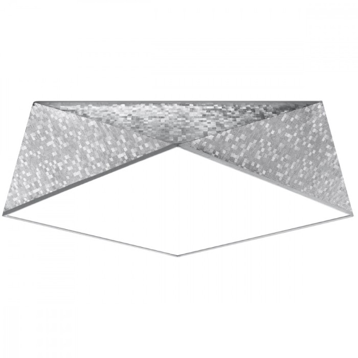 Lustră De Tavan Hexa Argint Pvc 3 Becuri Geometrică Modernă De Interior