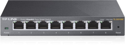 Switch tp-link tl-sg108e 8 porturi gigabit easy smart 16gbps capacity tag-based vlan qos igmp snooping foto