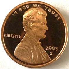 AMERICA 1 CENT 2003 PROOF LITERA S.( Memorialul Lincoln)