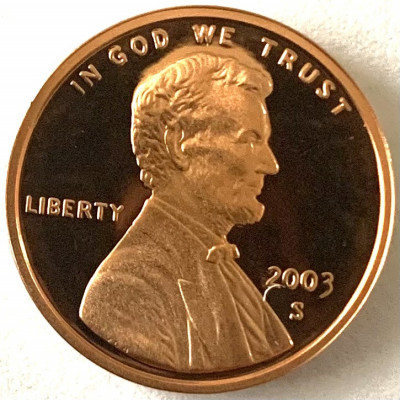 AMERICA 1 CENT 2003 PROOF LITERA S.( Memorialul Lincoln) foto