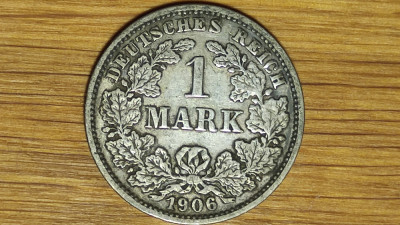 Germania - moneda de colectie - 1 mark 1906 J argint 900 RARA ! pt cunoscatori foto