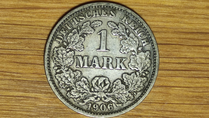 Germania - moneda de colectie - 1 mark 1906 J argint 900 RARA ! pt cunoscatori