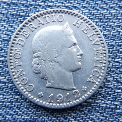 1p - 20 Rappen 1912 Elvetia foto