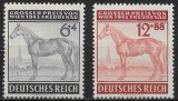 Serie Completă 2 Timbre Germania Al Treilea Reich 1943 Marele Premiu al Vienei Freudenau Neștampilat - A007