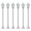 Set 6 Stalpi Iluminat Gradina Gossi, 110cm, Aluminiu, E27, Alb, Exterior, IP44