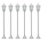Gossi stalp iluminare gradina, 6 buc., alb, 110 cm, aluminiu, e27